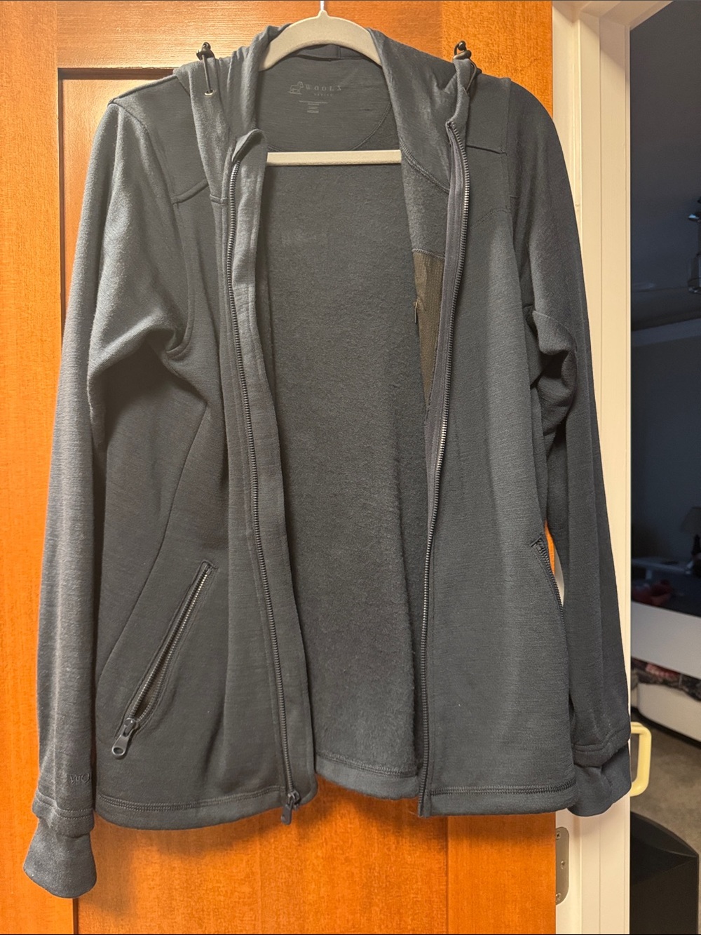 Woolx Women's Cubby Navy Heavyweight Hooded Merino Wool Jacket